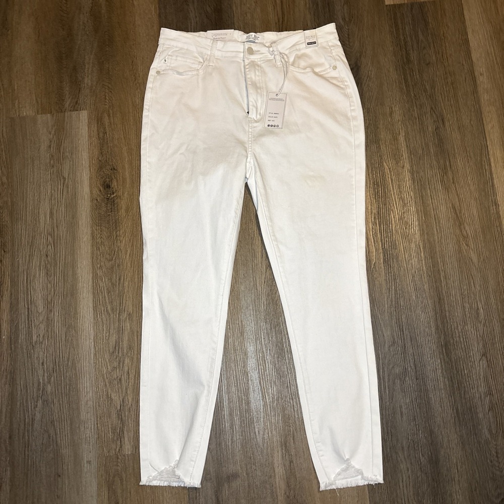 Judy Blue Skinny Fit Jeans Women's 13/31 White JB88453 Raw Hem Stretch Denim NEW